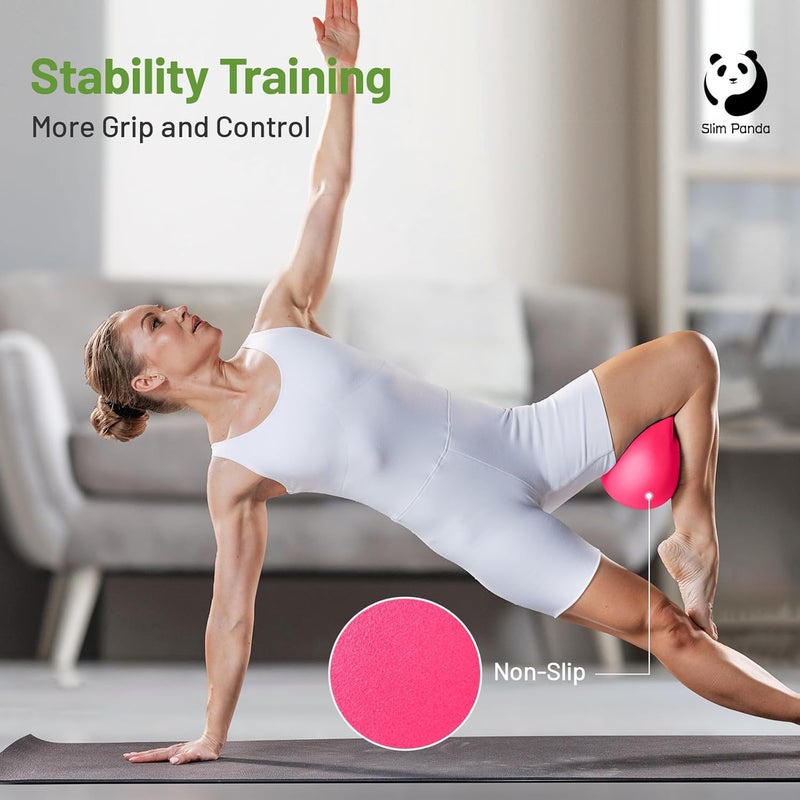 Slim Panda Pilates Ball, 9 Inch Small Exercise Ball, Anti Burst Mini Yoga Ball for Stability, Workout, Barre, Core Strength, Physical Therapy, Balance, Stretching - Image 4